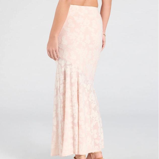 Clothing factory custom women Floral Jacquard Maxi Skirt.jpg