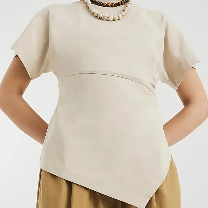 Custom  Short Sleeve Drape Side T-shirt