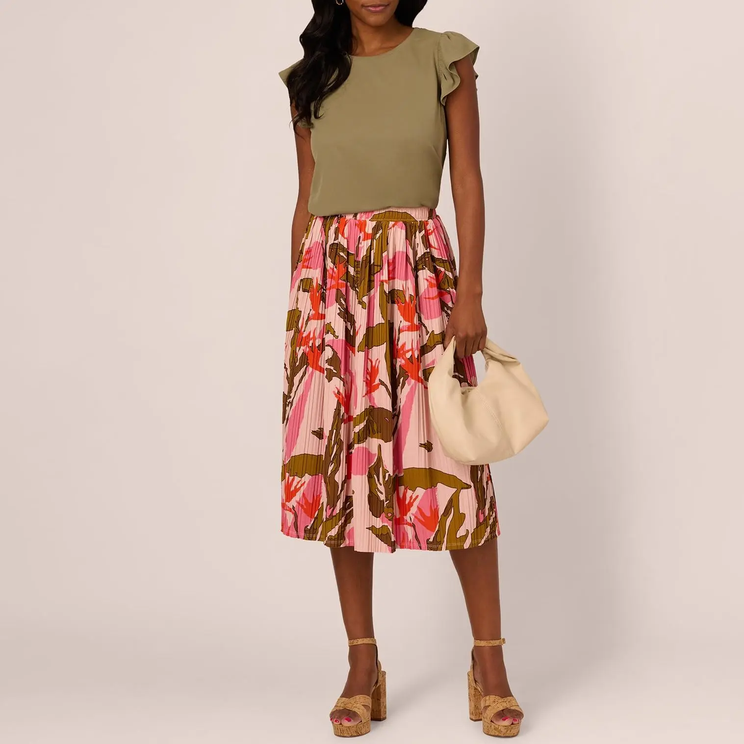 CustomPrinted A Line Midi Skirt