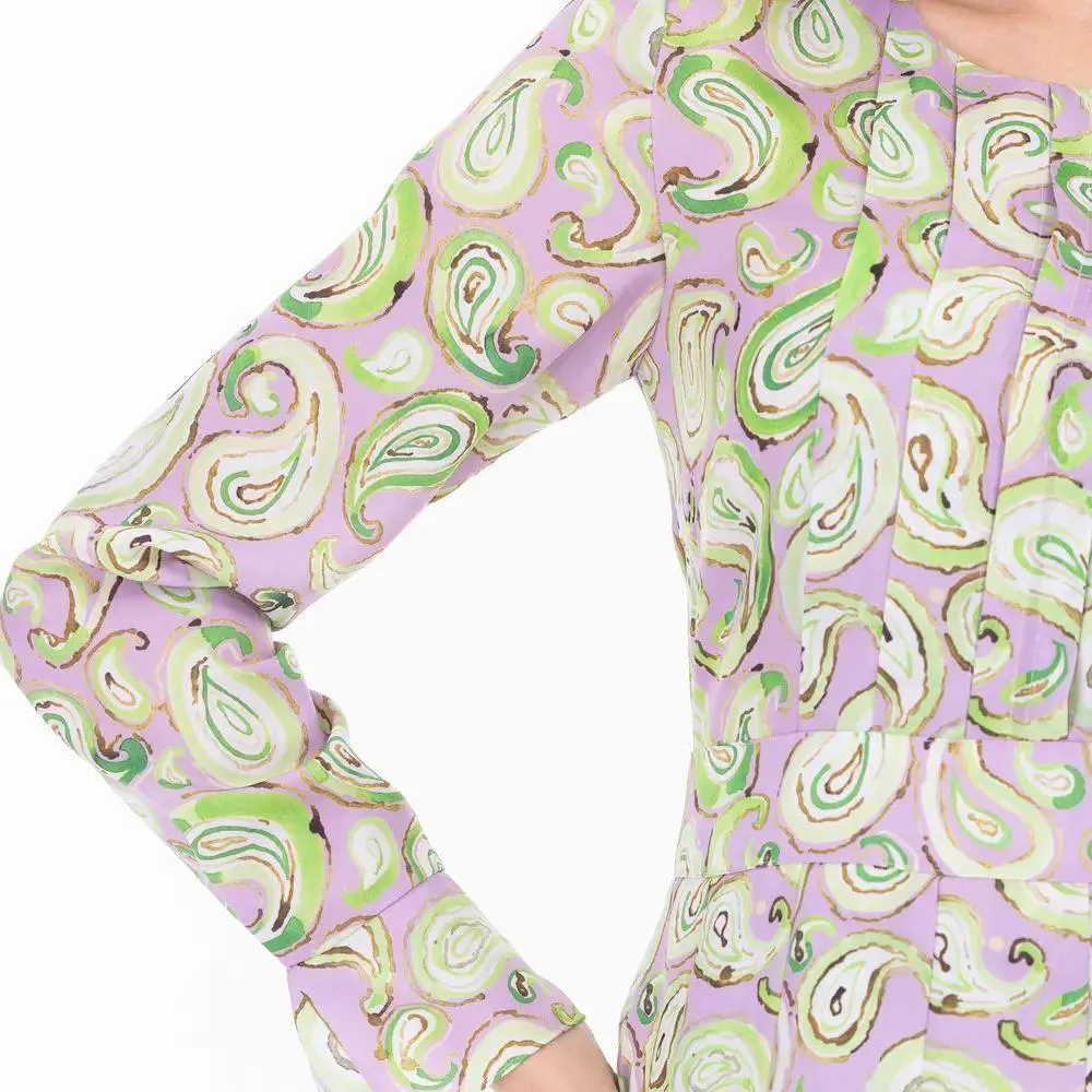 factory custom Shawl Pattern Long Sleeve Dress