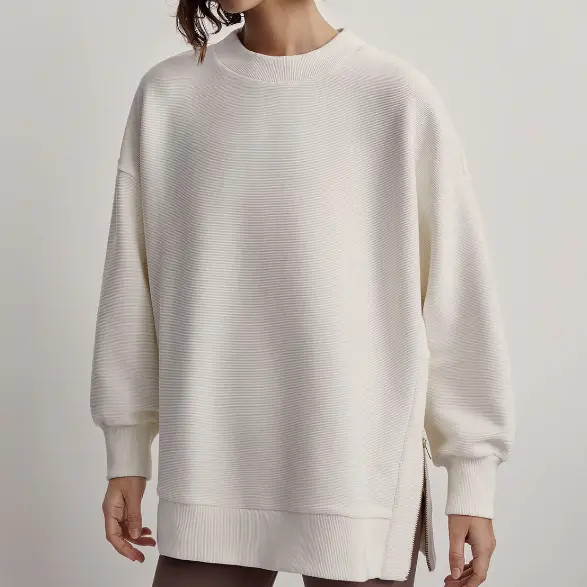 Off - White Ribbed Crew - Neck Sweatshirt