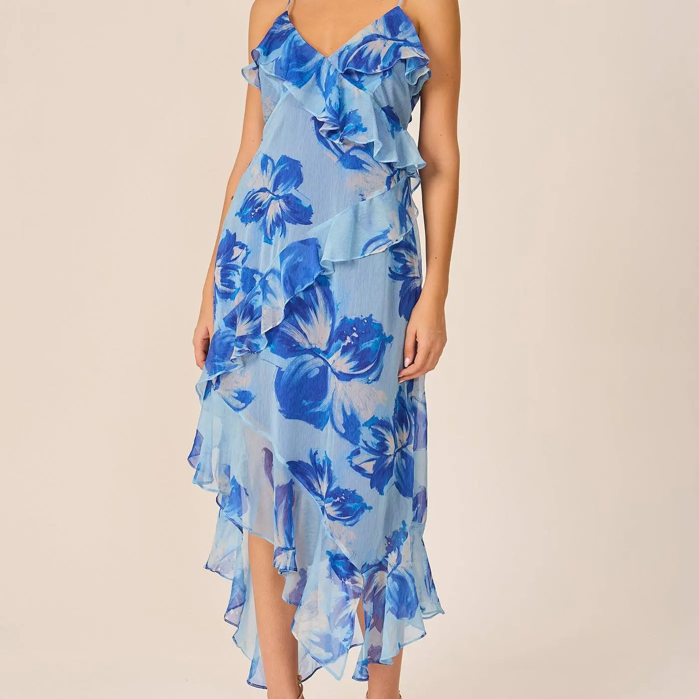 factory custom ruffle strap dress