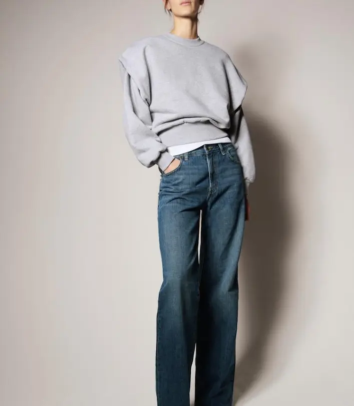Oversized Grey Crew Neck Sweatshirt