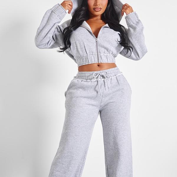 Factory custom women Distressed Elasticated Waistband Cropped Hoodie for women.jpg