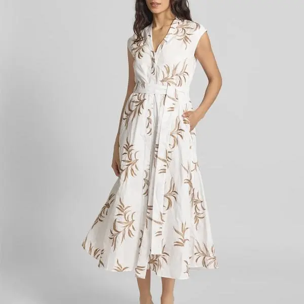 Custom midi waist belt white dress