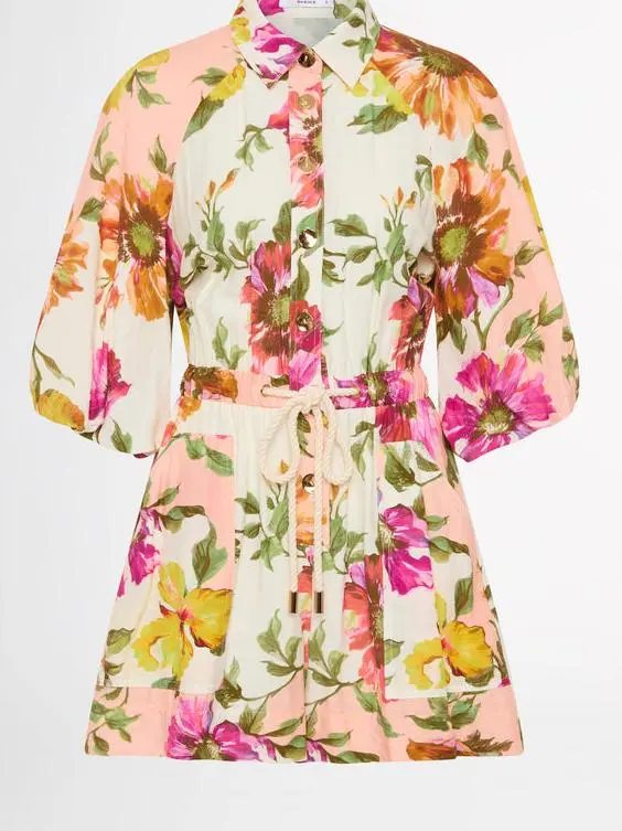 Summer High-Waisted Loose Fit Print Jumpsuits Casual Elegant Short Sleeve Romper for Women.jpg