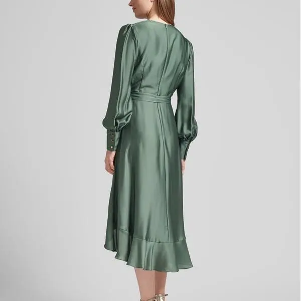 Custom tie belt green cocktail dress  (4).jpg