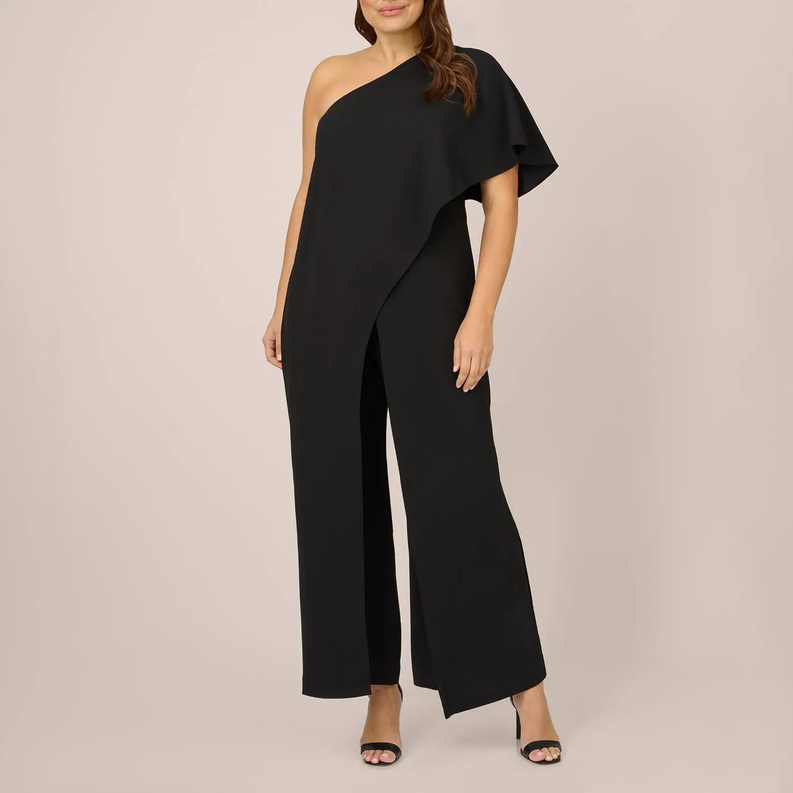 Custom Plus Size Flutter One Shoulder Jumpsuit