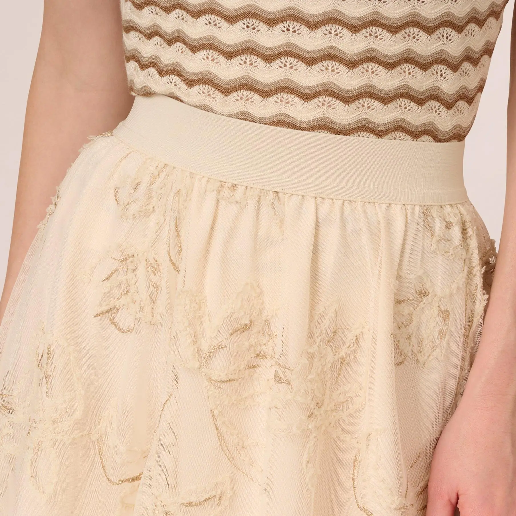 Custom Mesh Overlay A Line Midi Skirt (4).jpg