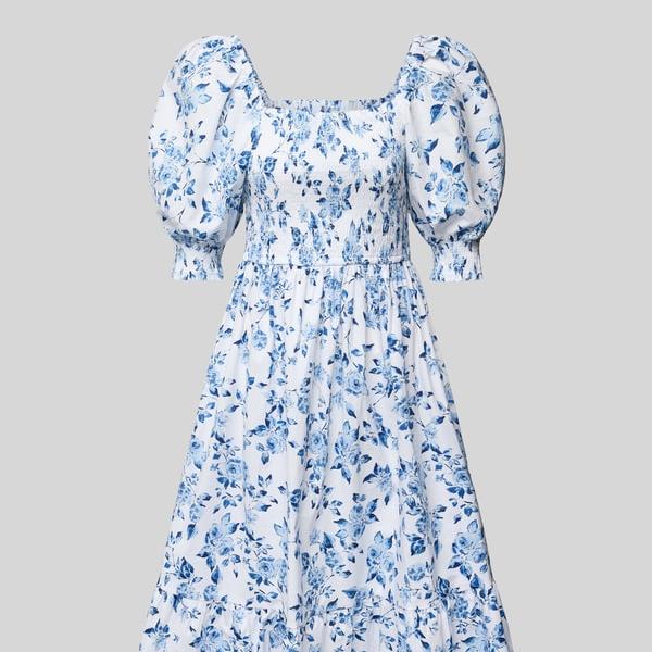 Custom carmen neck blue Midi dress (2).jpg