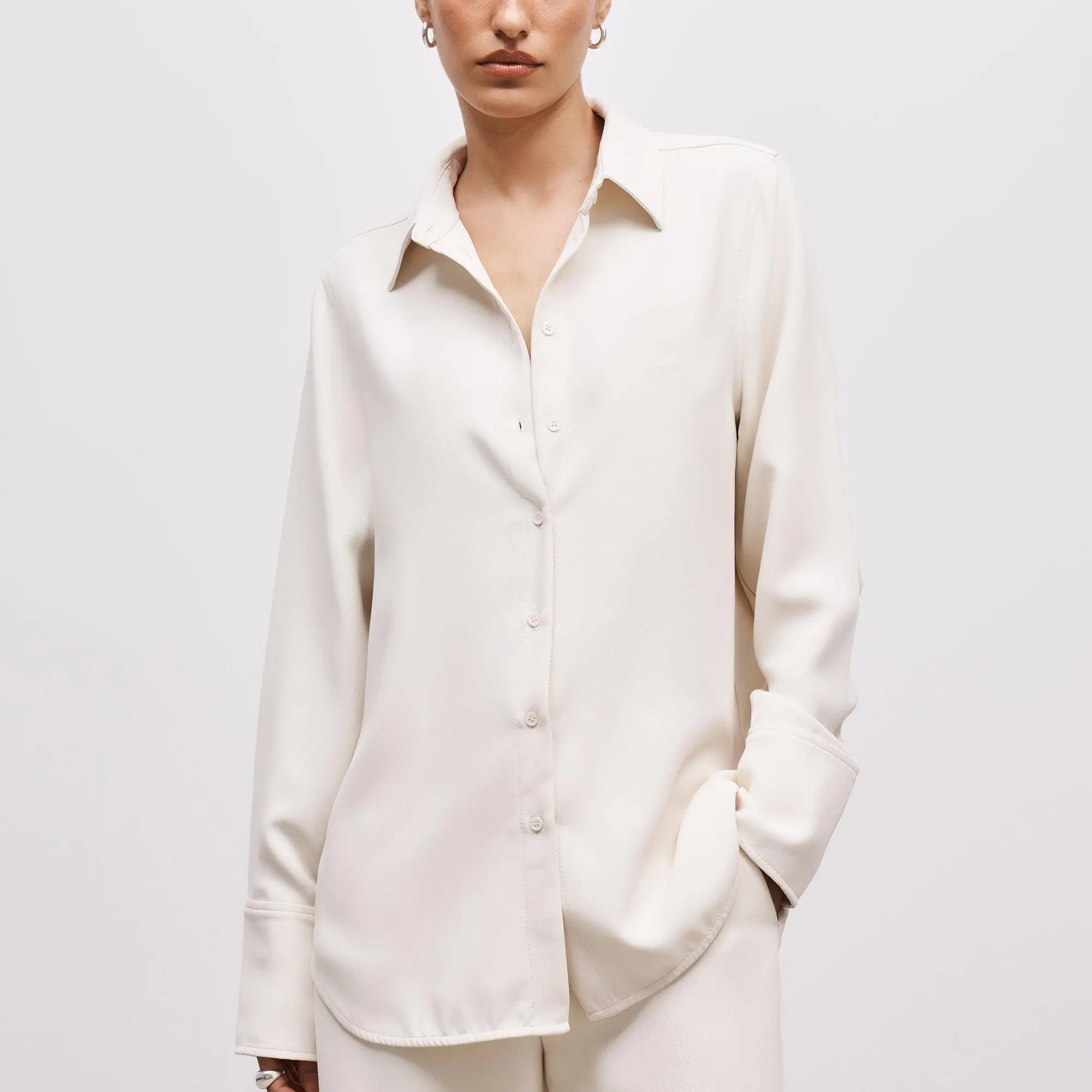 Factory custom Effortless Oversized women's blouses shirts