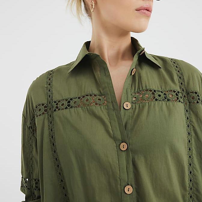 Custom Long Sleeve Lace Detail Shirt