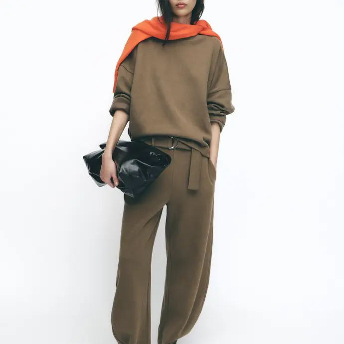 Oversized Olive Green Crew Neck Sweatshirt