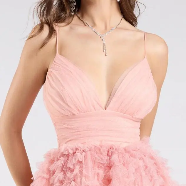 Ruffled Glitter Tulle Ball Gown women dress.jpg