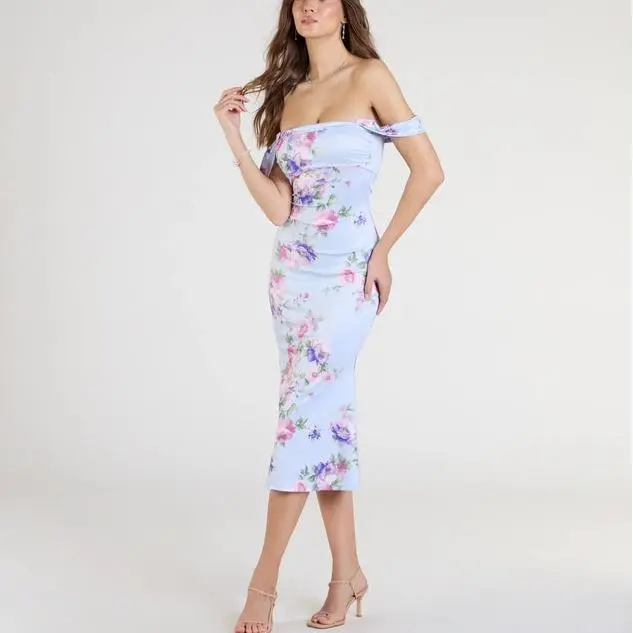 Wholesale custom women Floral Midi Dress.jpg