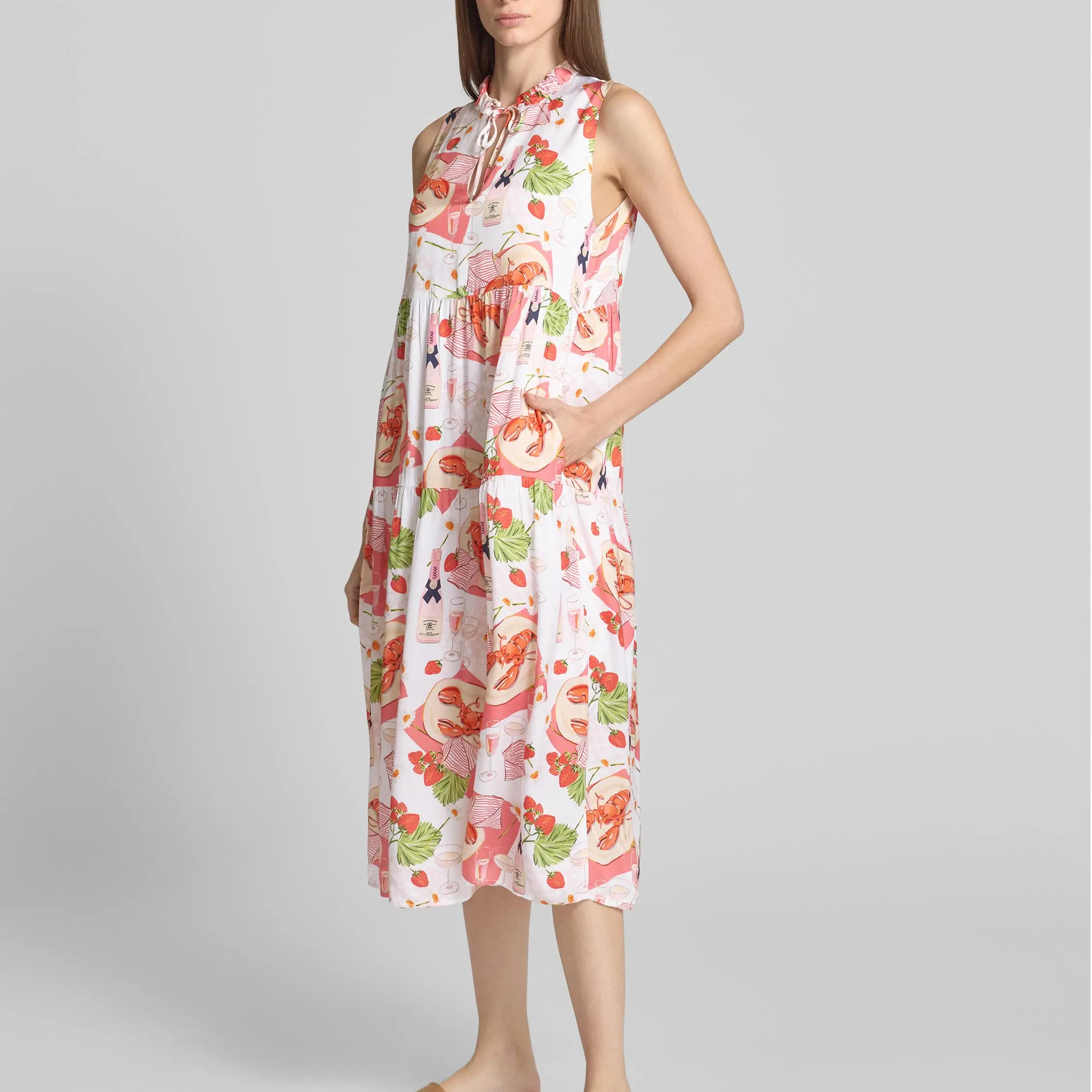 Coral Teardrop Neck Midi Dress (1).jpg