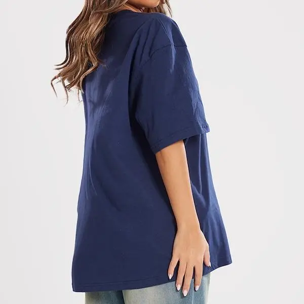 Custom women Dark Blue Boxy Oversized T Shirt.jpg