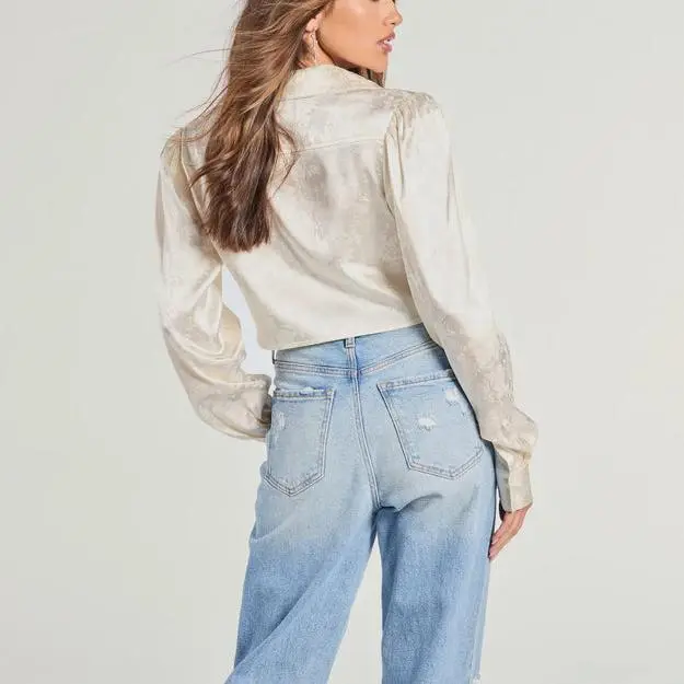 Tie-Front satin blouses for women.jpg