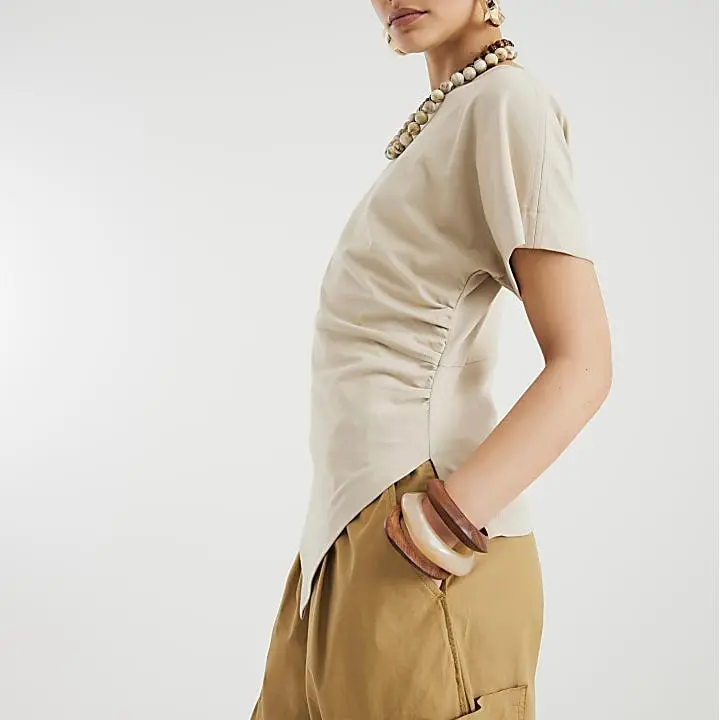 Custom  Short Sleeve Drape Side T-shirt