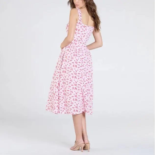 Rose Floral A-Line Midi Dress.jpg