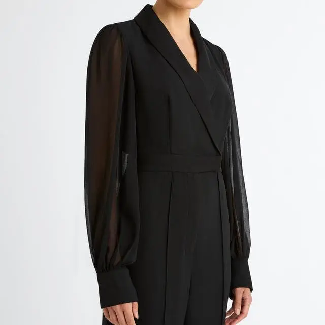 Fashion Design Women Wide Leg Jumpsuits Elegant Office Ladies Long Sleeve Jumpsuit.jpg