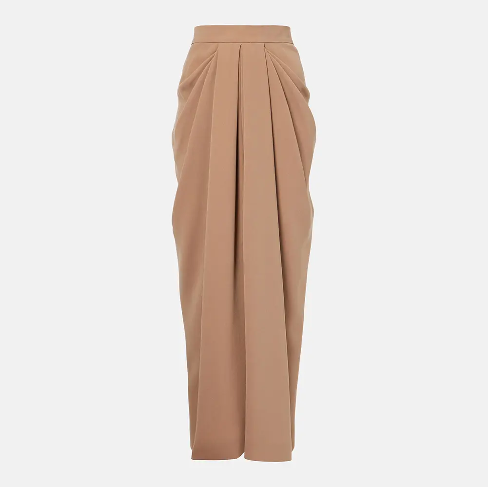 Custom Wholesale Classic Trendy Pleated Maxi Skirt