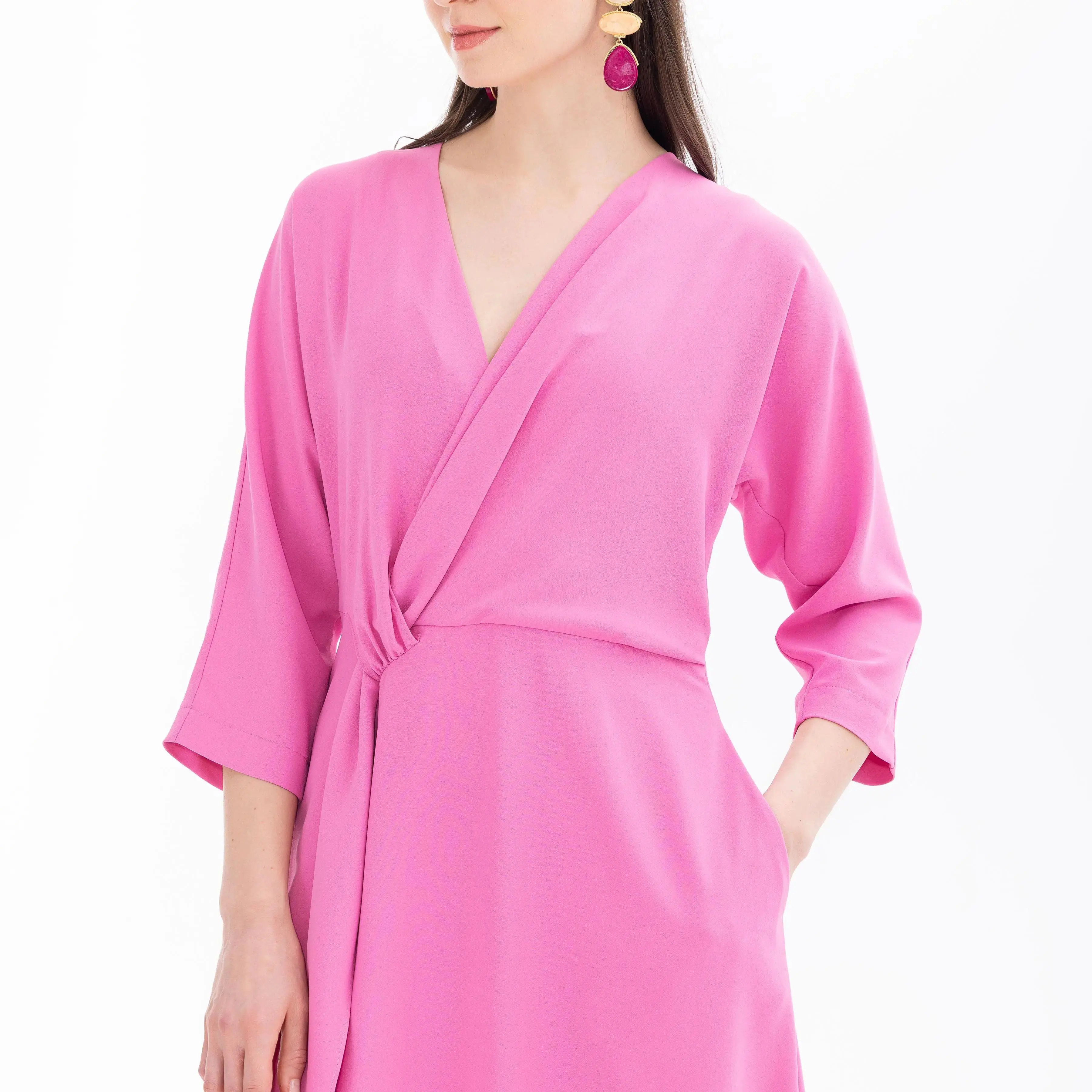 factory custom bat sleeve midi dress