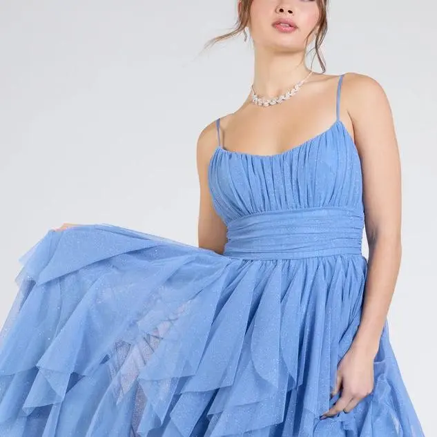 Ruffled Slit A-Line luxury dresses women .jpg