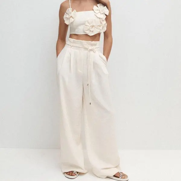 Hot Selling Products 2025 Spring Trendy American Style Straight Loose Modest Wide Leg Pants