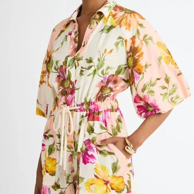 Summer High-Waisted Loose Fit Print Jumpsuits Casual Elegant Short Sleeve Romper for Women.jpg