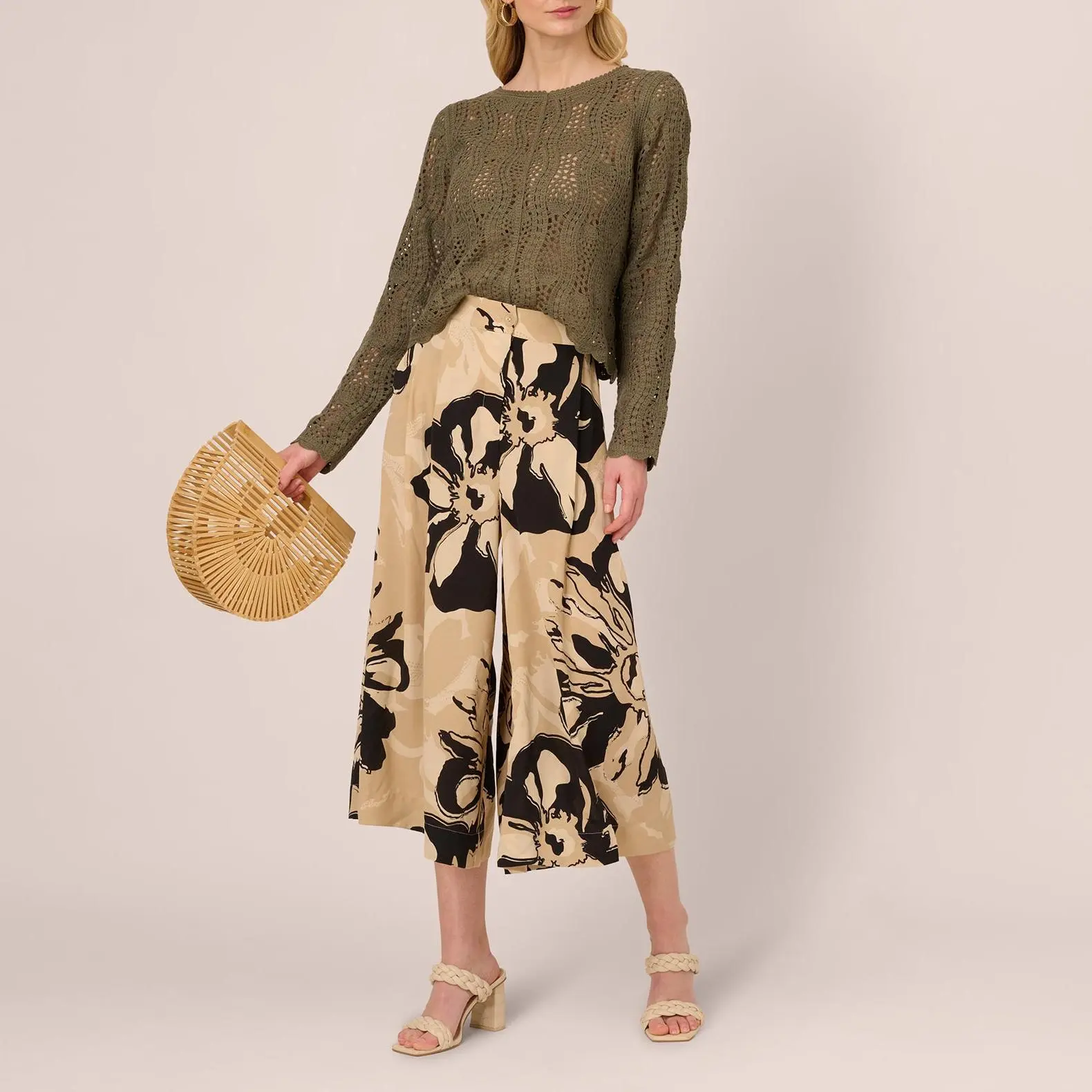 Custom Floral Print Gaucho Pant