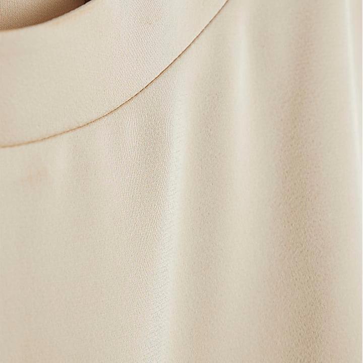 Custom Cream Short Sleeve Cuffed T Shirt