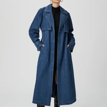 Blue Denim Trench Coat