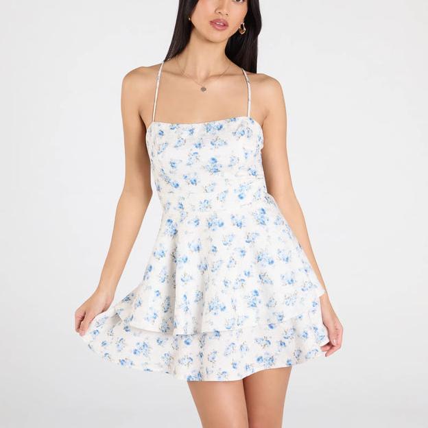 Clothing Manufacturers High Quality Custom Women's Beauty In The Detail Tie Back Floral Dress