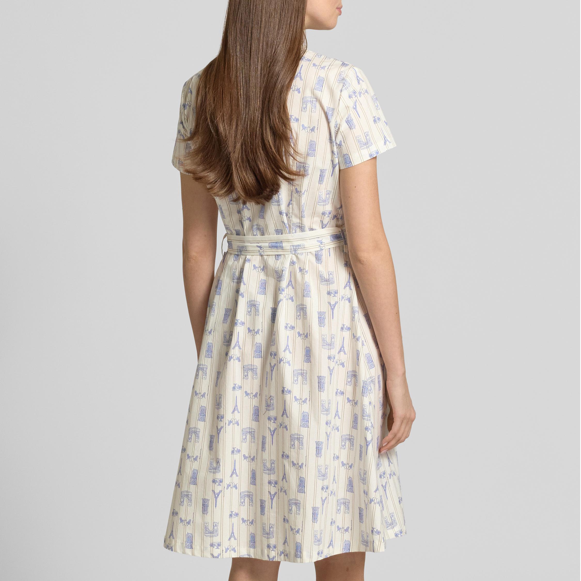 Knee-length dress with tie belt in sand (4).jpg