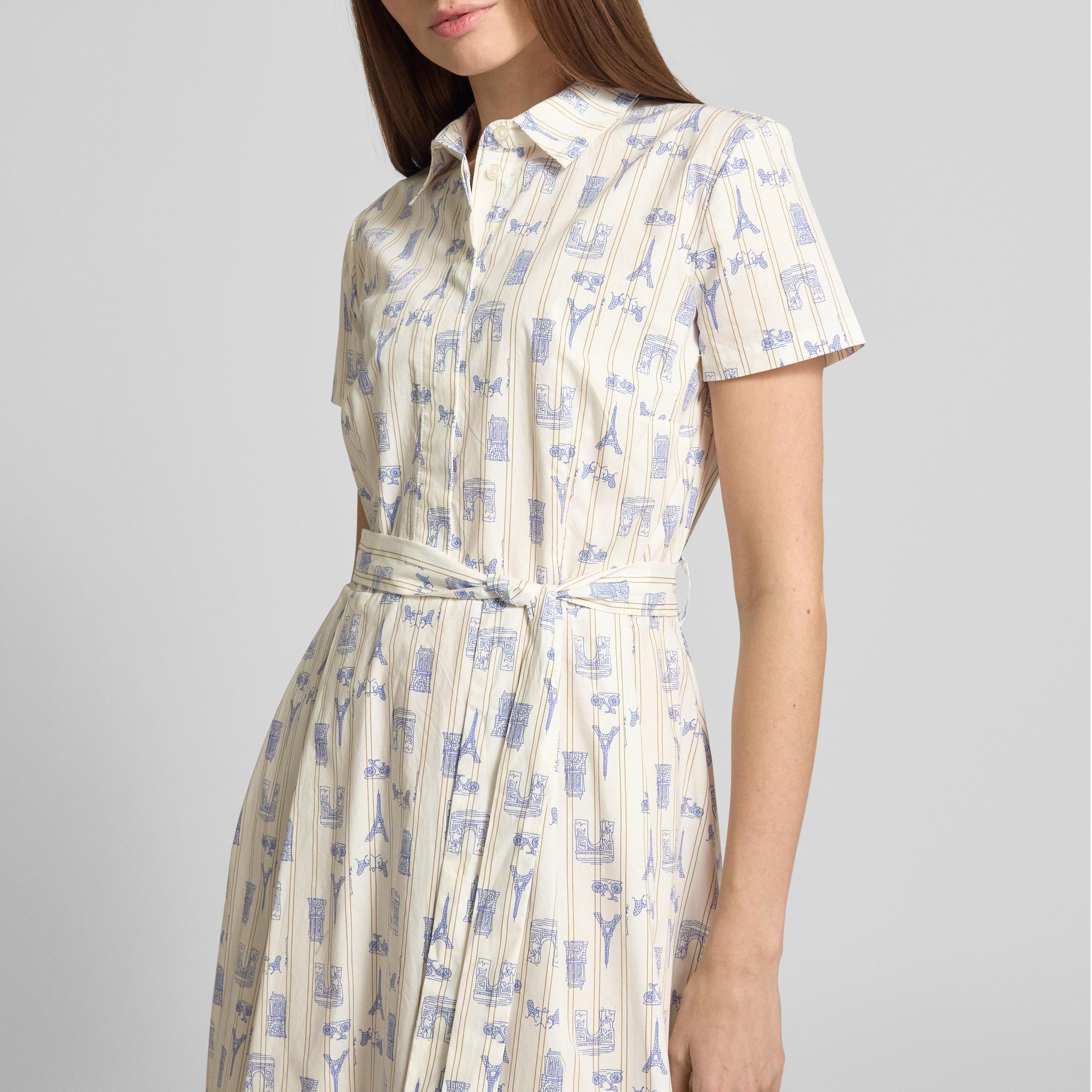 Knee-length dress with tie belt in sand (2).jpg
