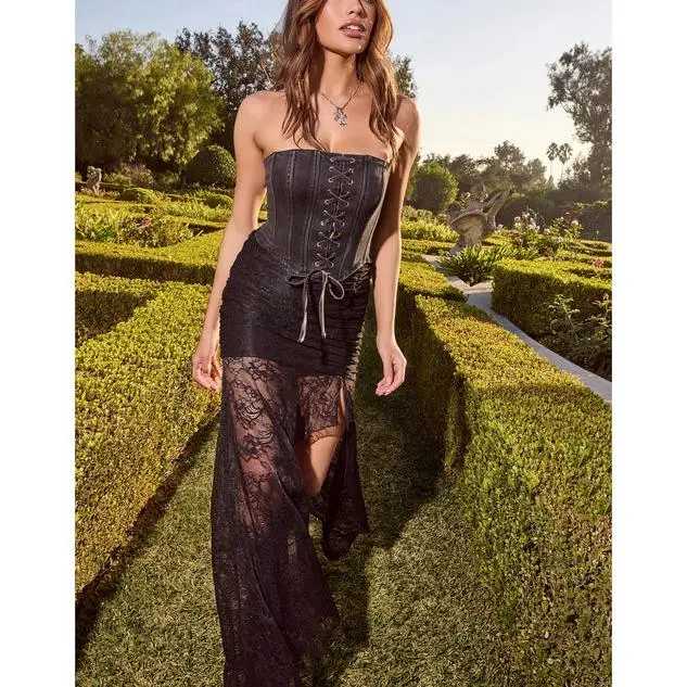 Wholeasela Custom Lace Slit plus size womens skirts