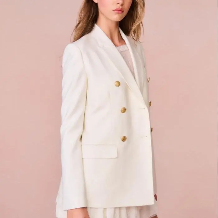 Factory custom Double-Breasted Blazer jackets for women.jpg