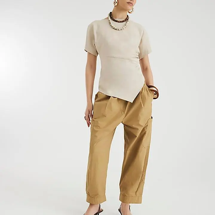 Custom  Short Sleeve Drape Side T-shirt
