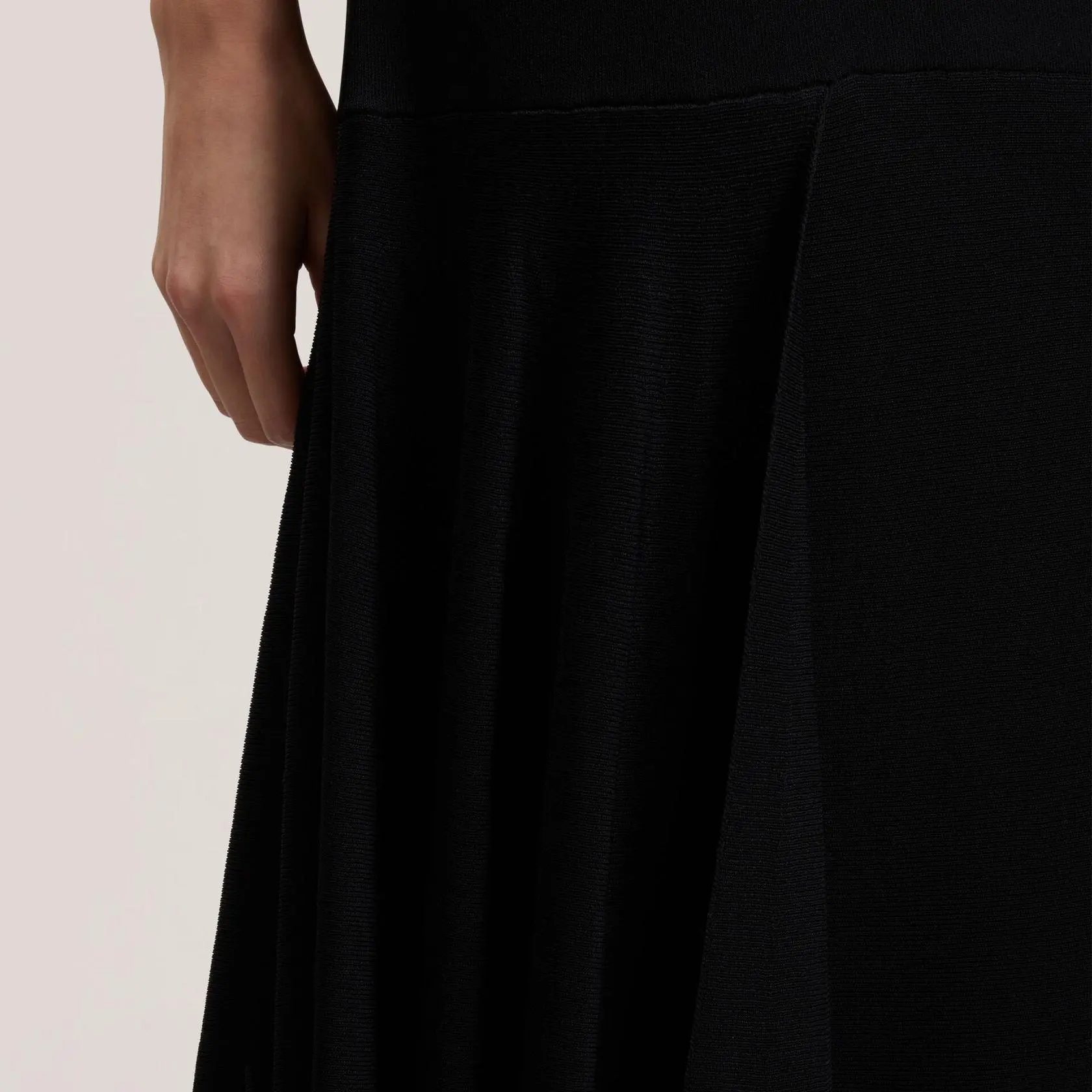 Asymmetric Waterfall Hem Knitted Midi Skirt (4).jpg