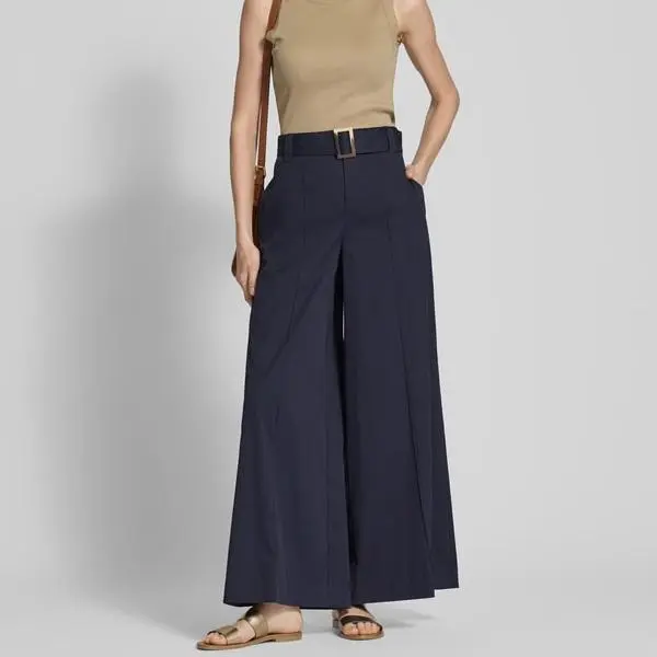 Custom fabric pants with belts and pockets