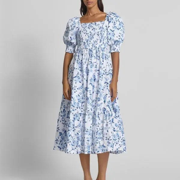 Custom carmen neck blue Midi dress (4).jpg