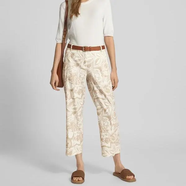 Custom Straight-leg linen pants and short beige ones
