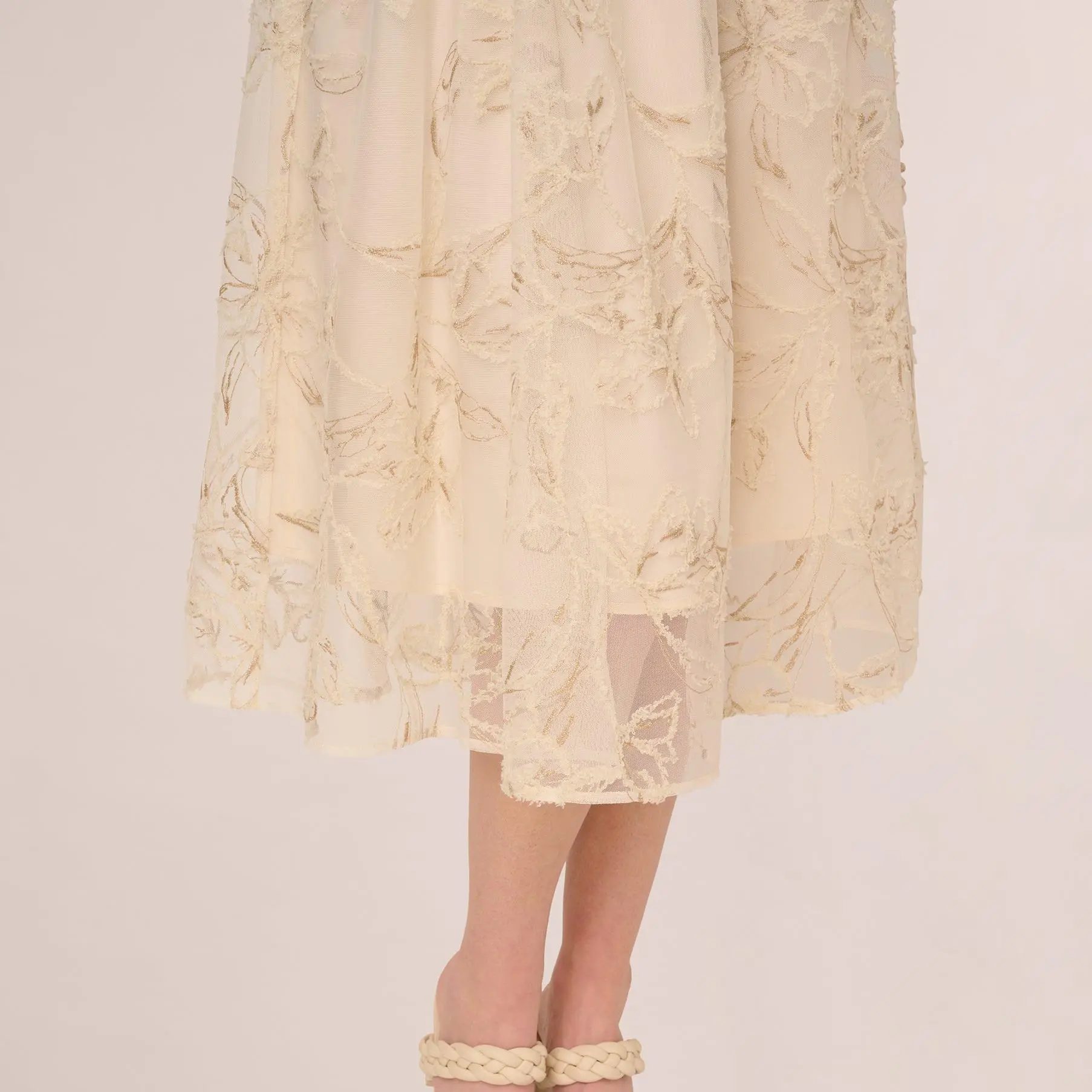 Custom Mesh Overlay A Line Midi Skirt (3).jpg