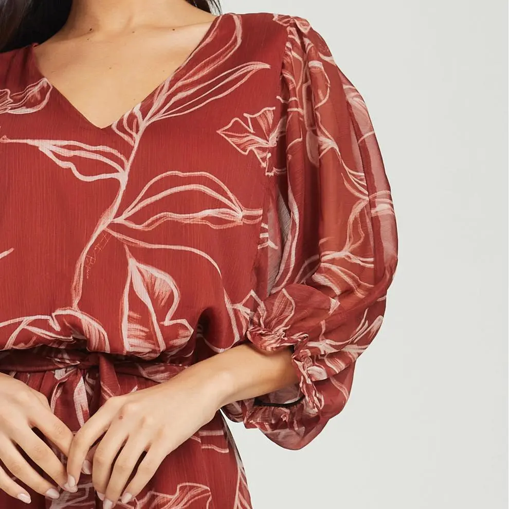 Custom Brown wide sleeve printed jumpsuit (4).jpg