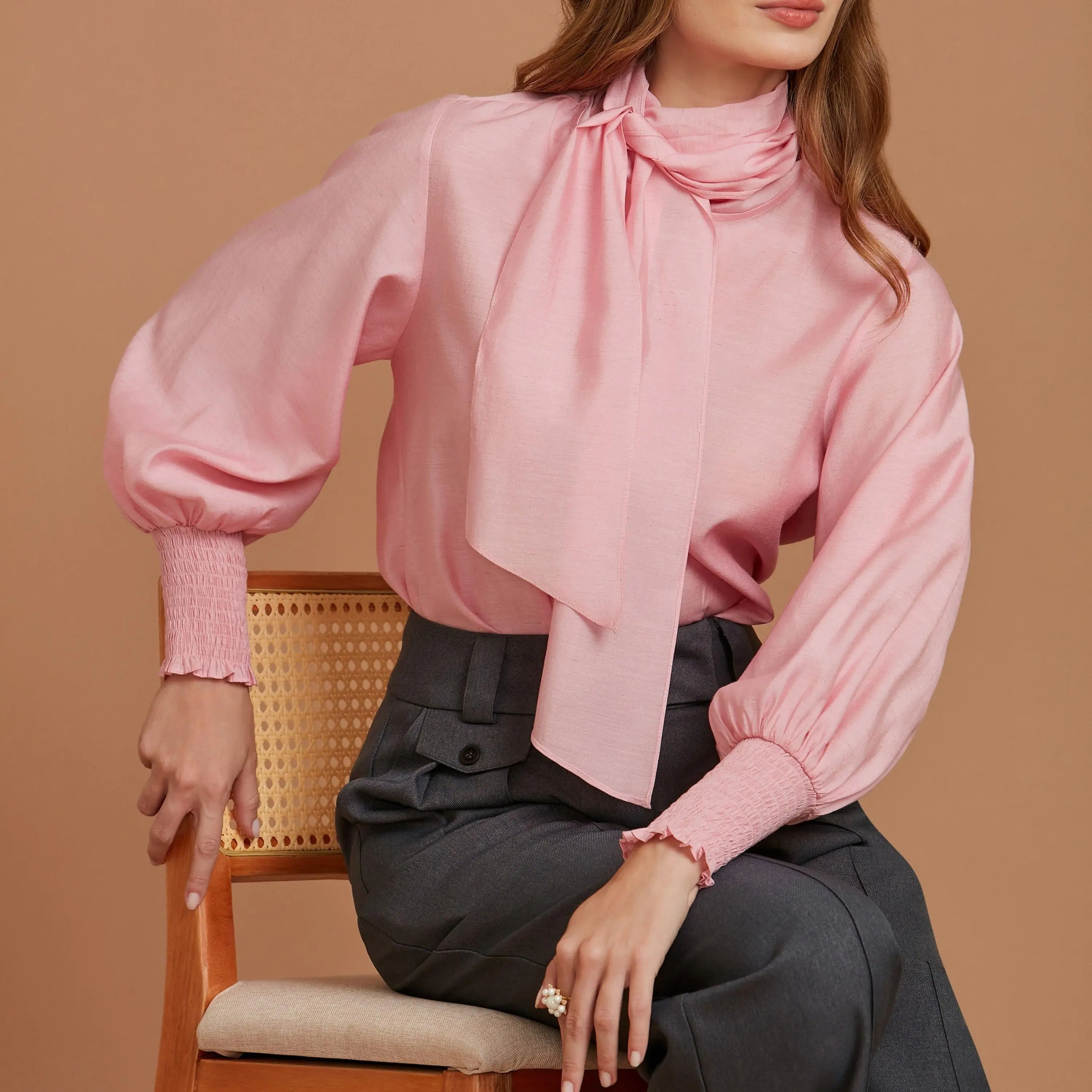 Custom Elegant balloon sleeve top