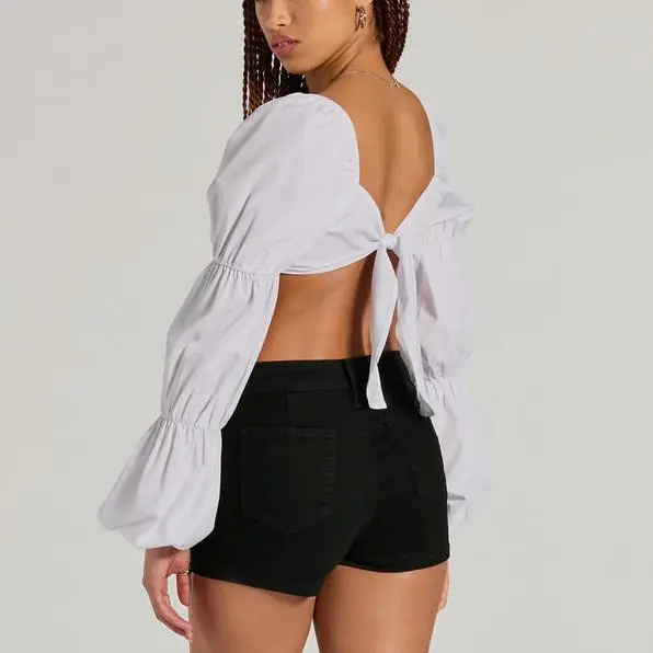 Long Sleeve Crop Top blouse women.jpg