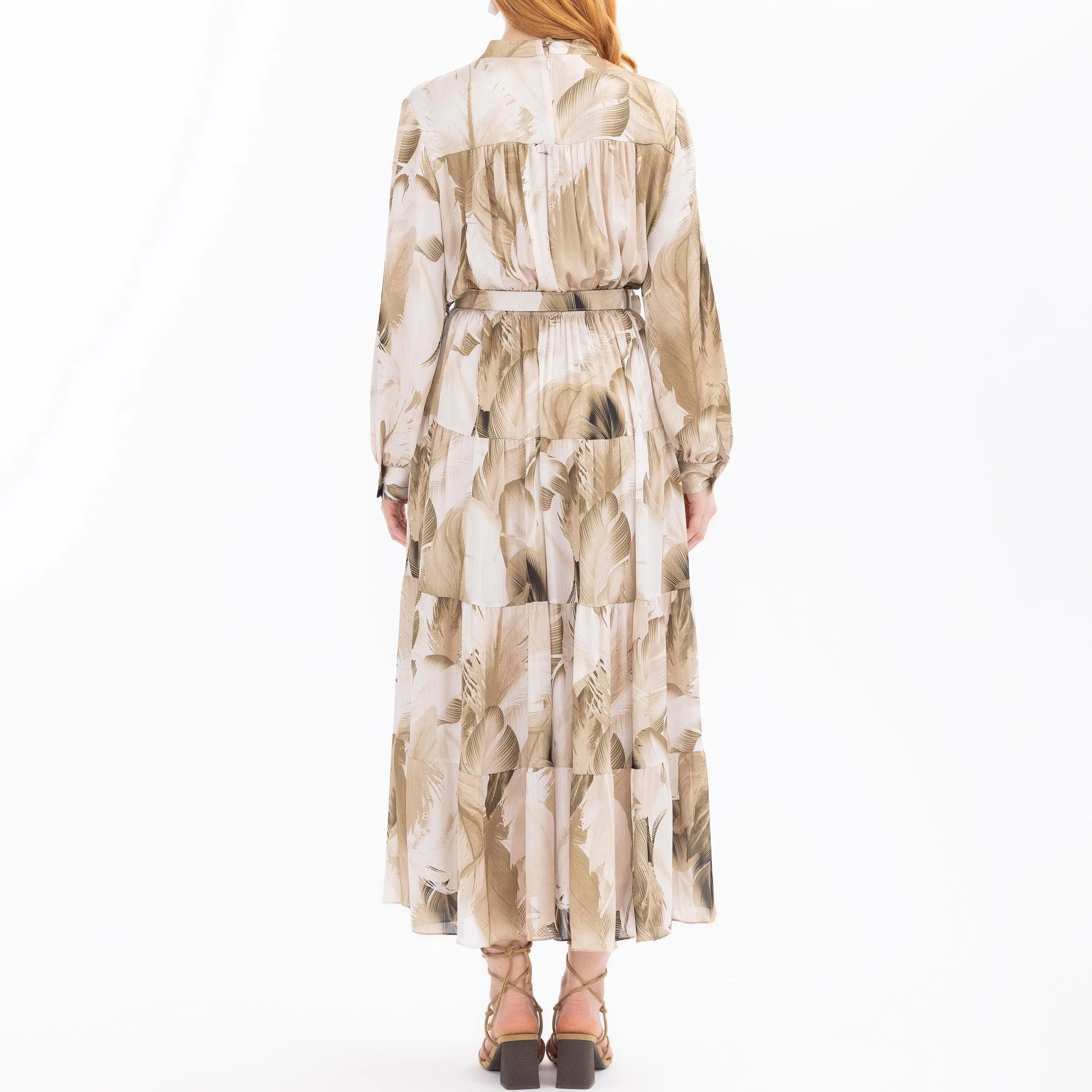 custom judge collar patterned belted dress4