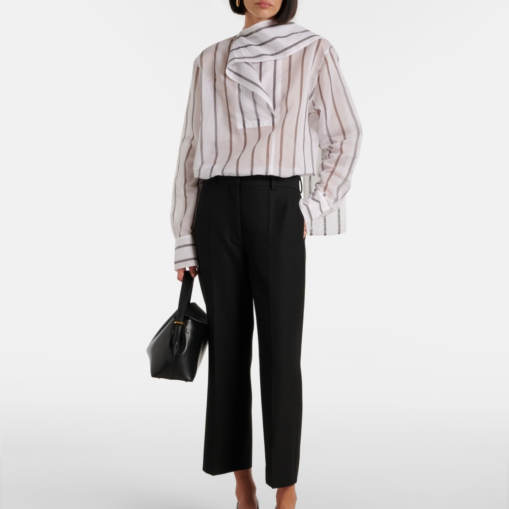 Cotton And Silk Organza Scarf Shirt In White (2).jpg